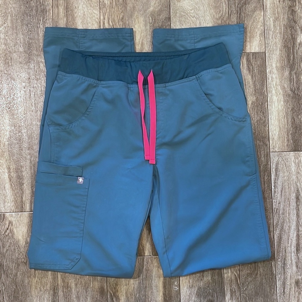 Figs Kade High Waisted Teal Scrub Pants Size Extra Small - Women’s XS Scrubs